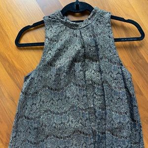 love, Fire Black and Gold Patterned Top